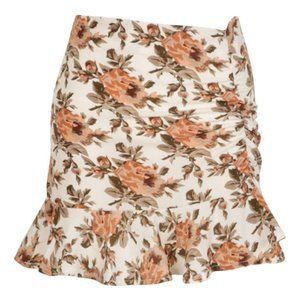 Floral Ruffle Mini Skirt